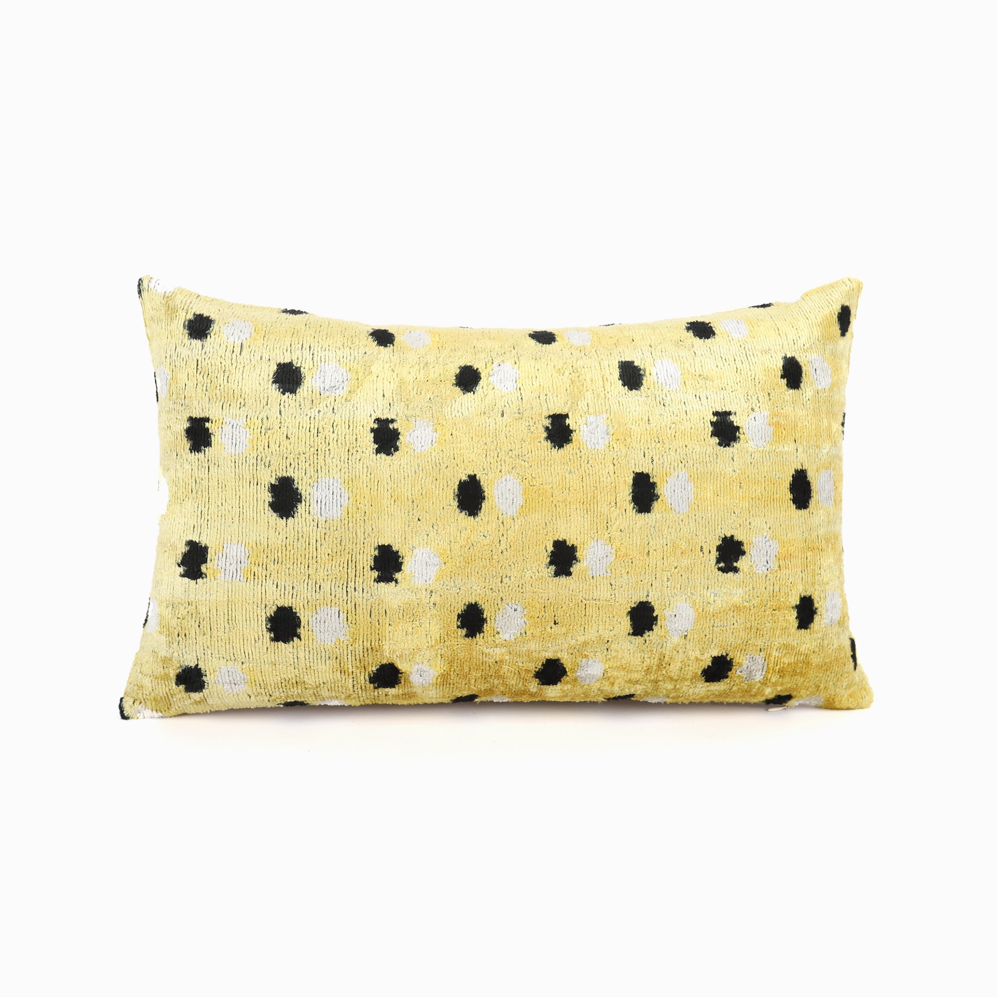 Dotted Lemon Ikat Pillow Cover