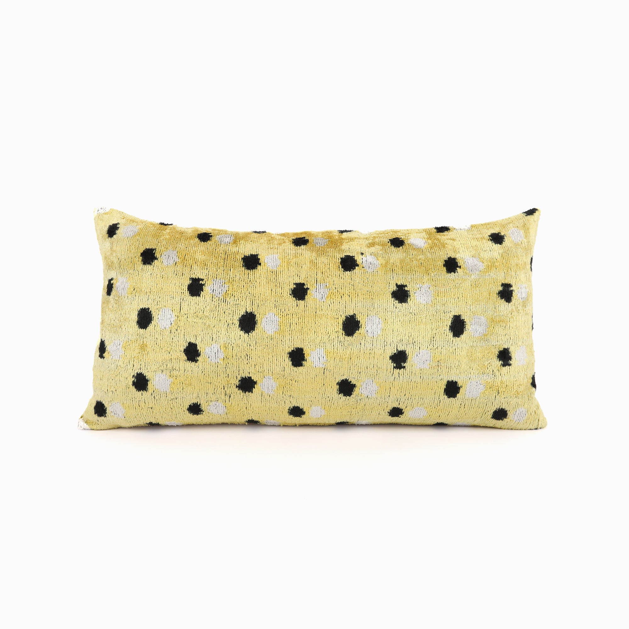 Dotted Lemon Ikat Pillow Cover