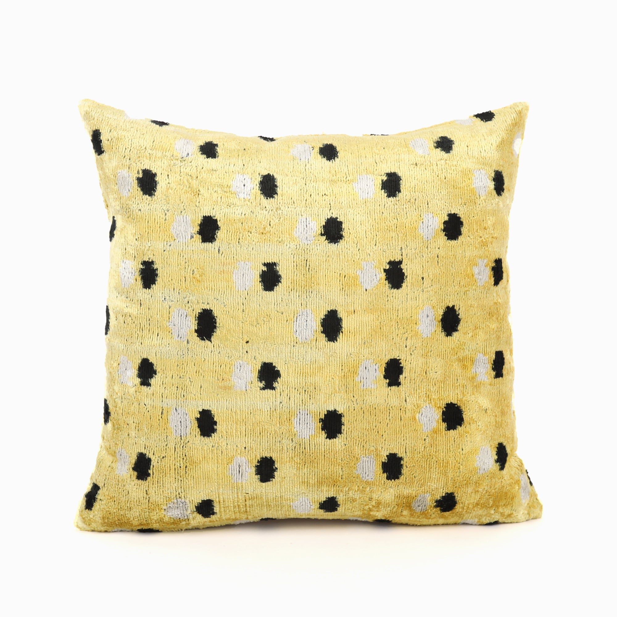 Dotted Lemon Ikat Pillow Cover