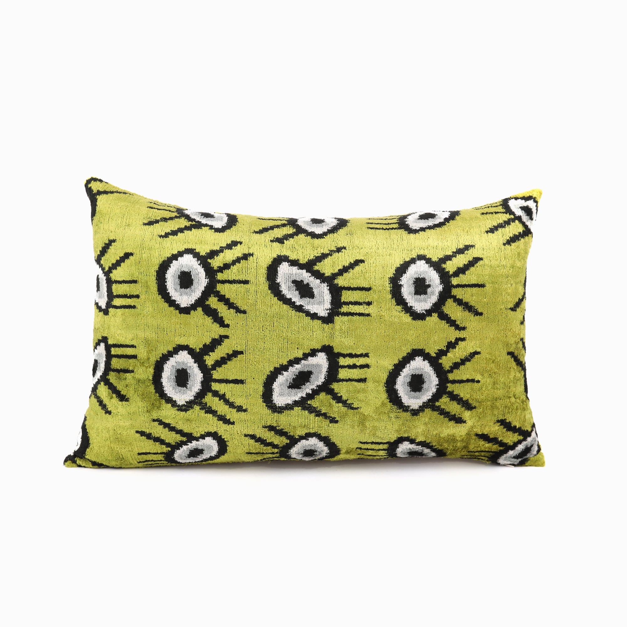Emerald Green "Eye" Pattern Ikat Pillow Cover