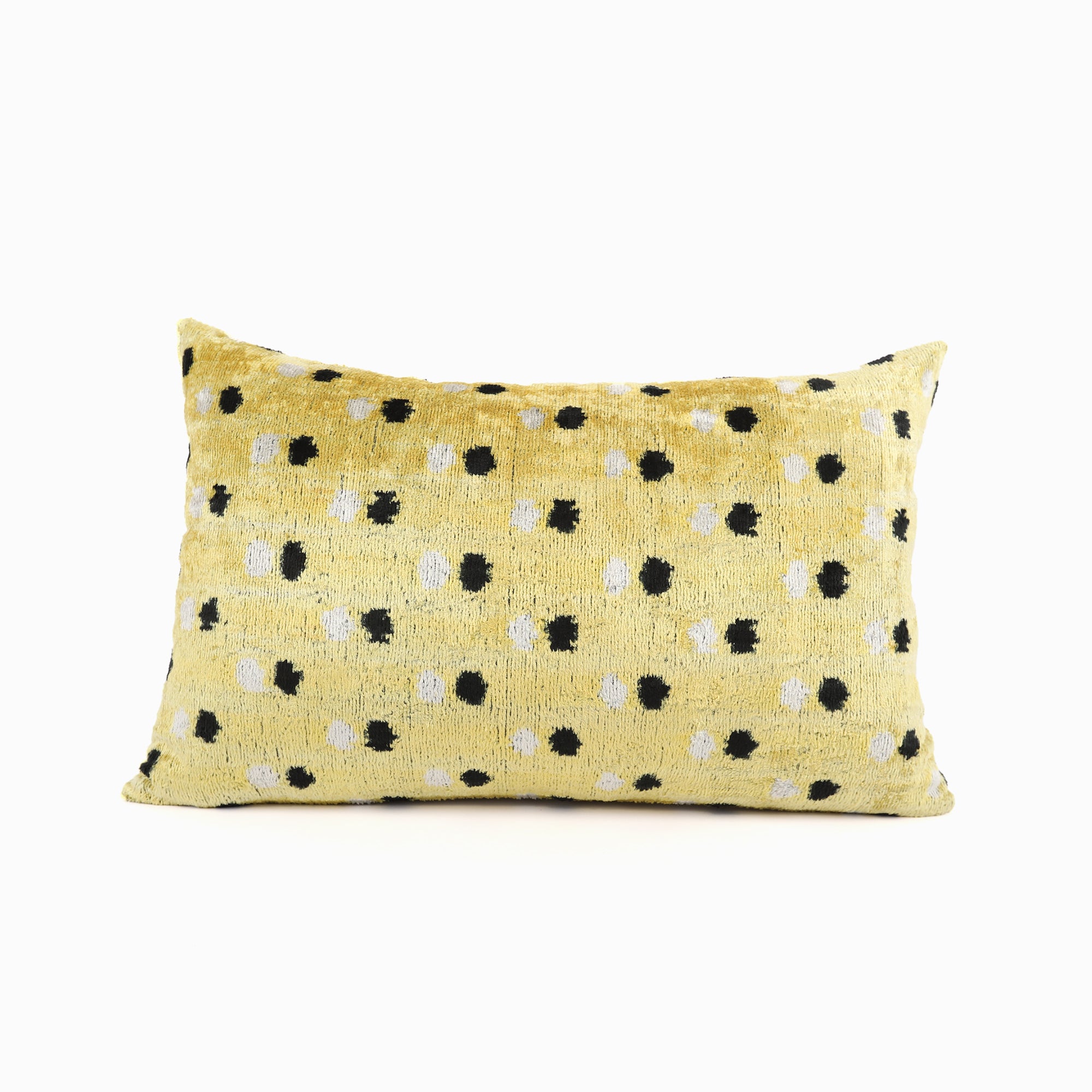 Dotted Lemon Ikat Pillow Cover