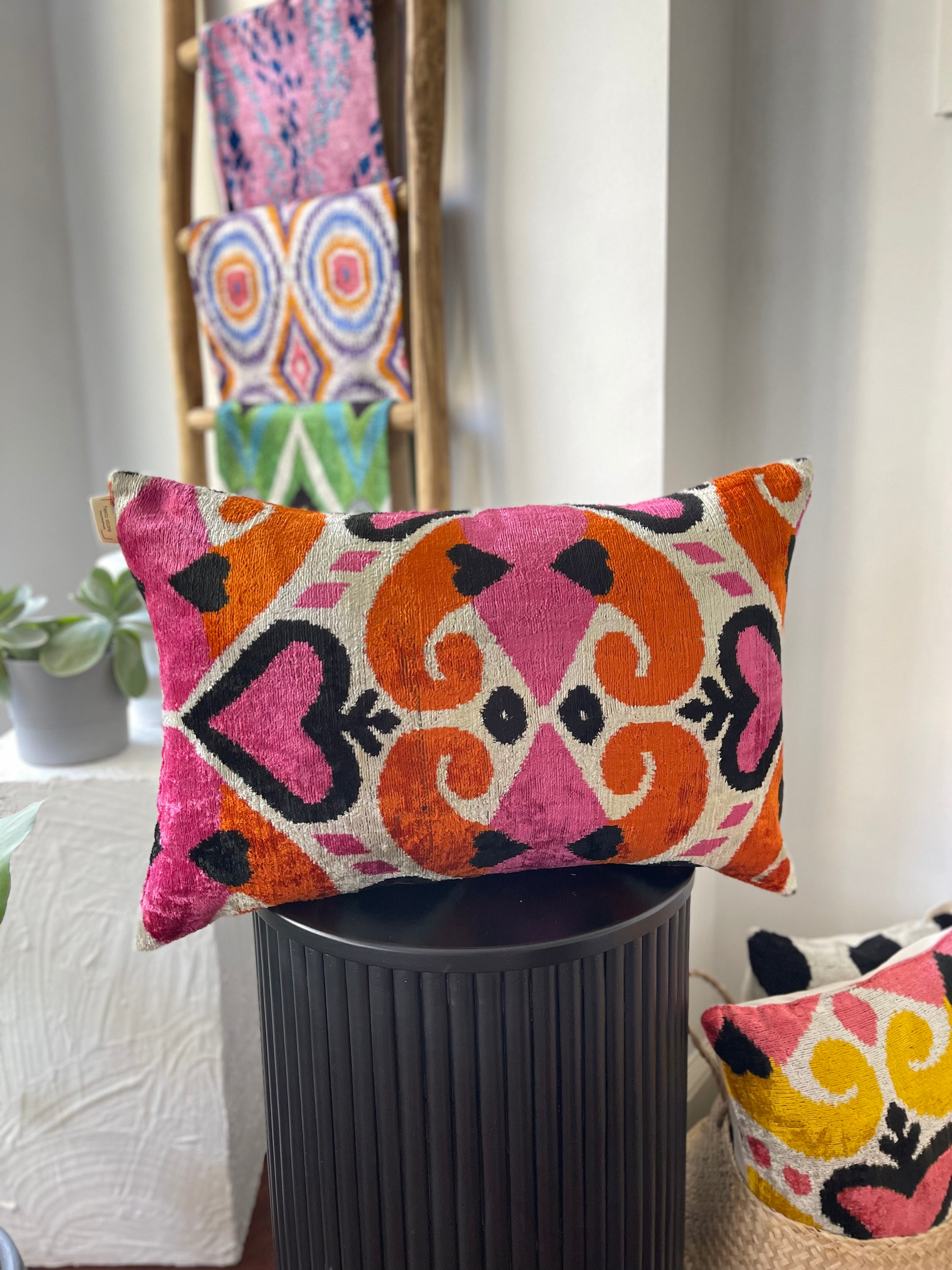 Ikat Heart Pillow Cover