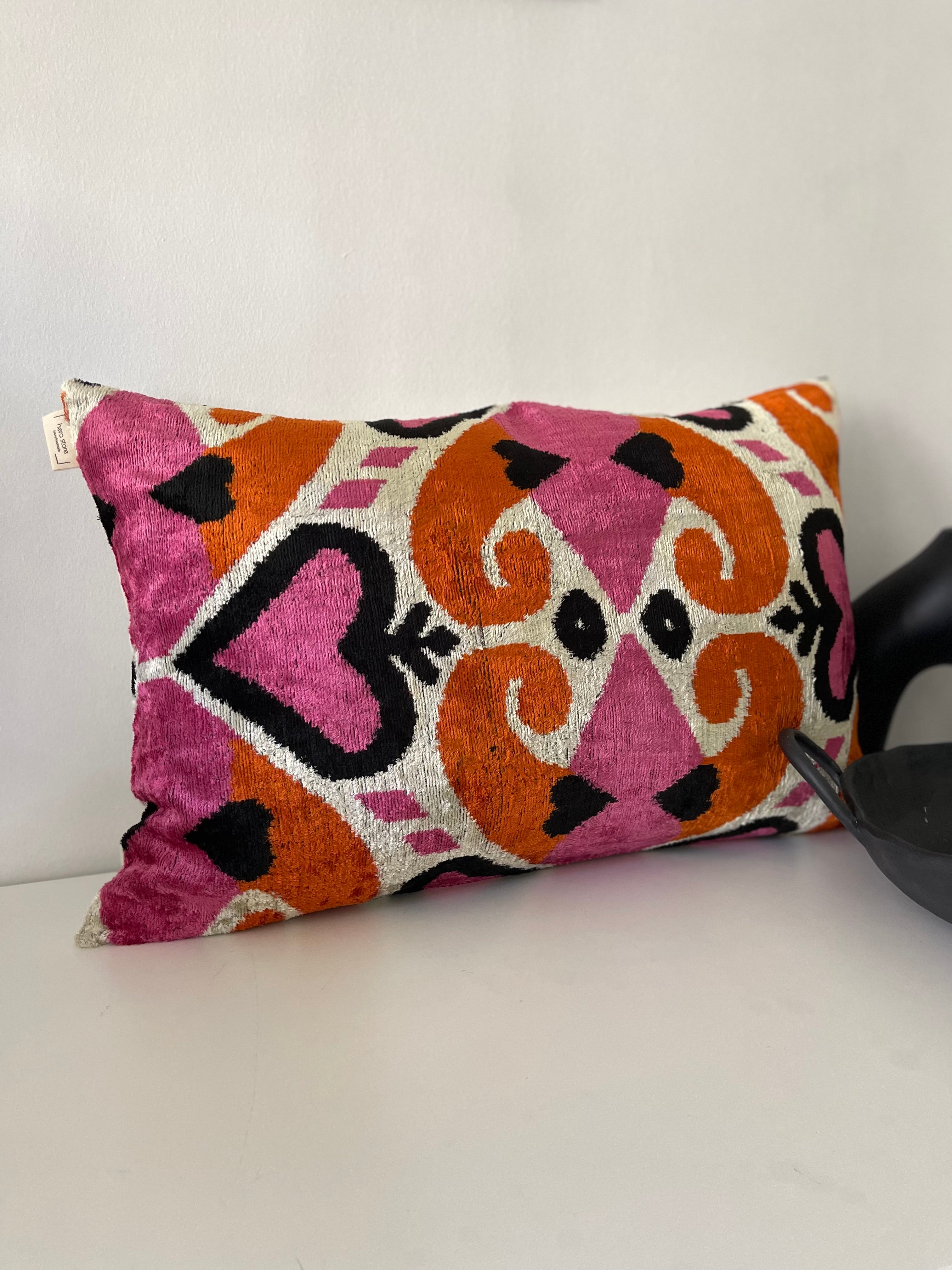 Ikat Heart Pillow Cover