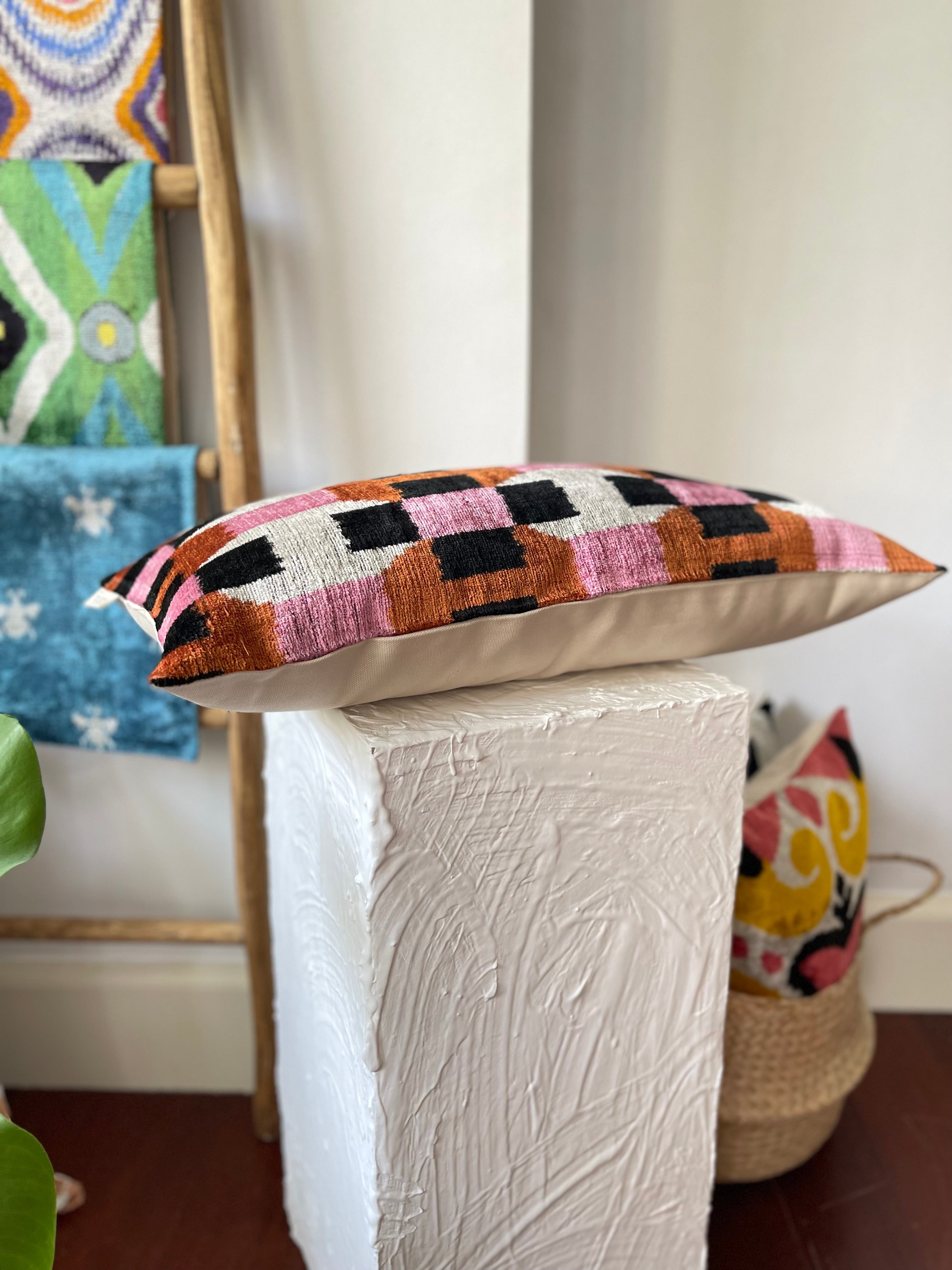 Mosaic Ikat Pillow Cover