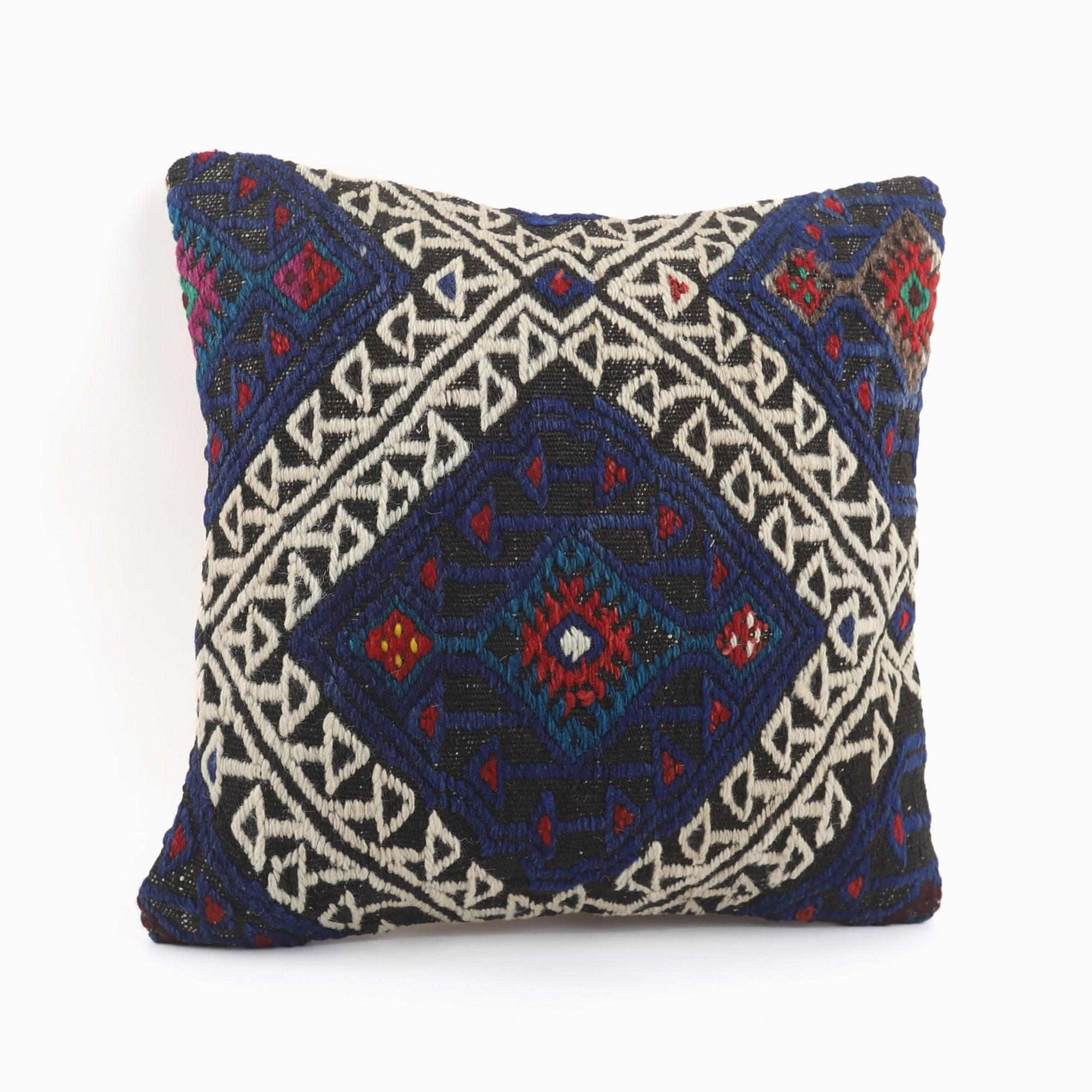 Bohemian Style Kilim Cushion - 16x16''