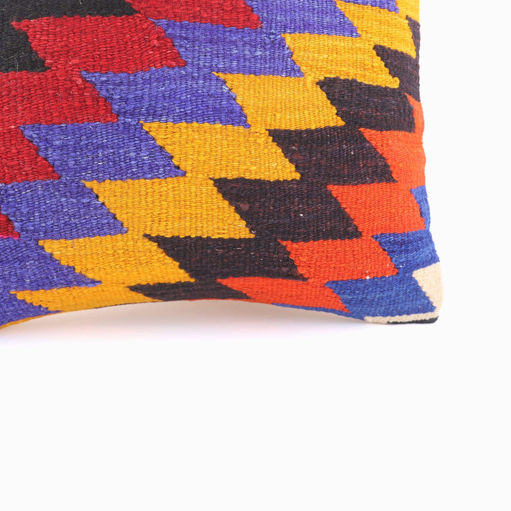Colorful Handwoven Ethnic Pillow - 16x16''