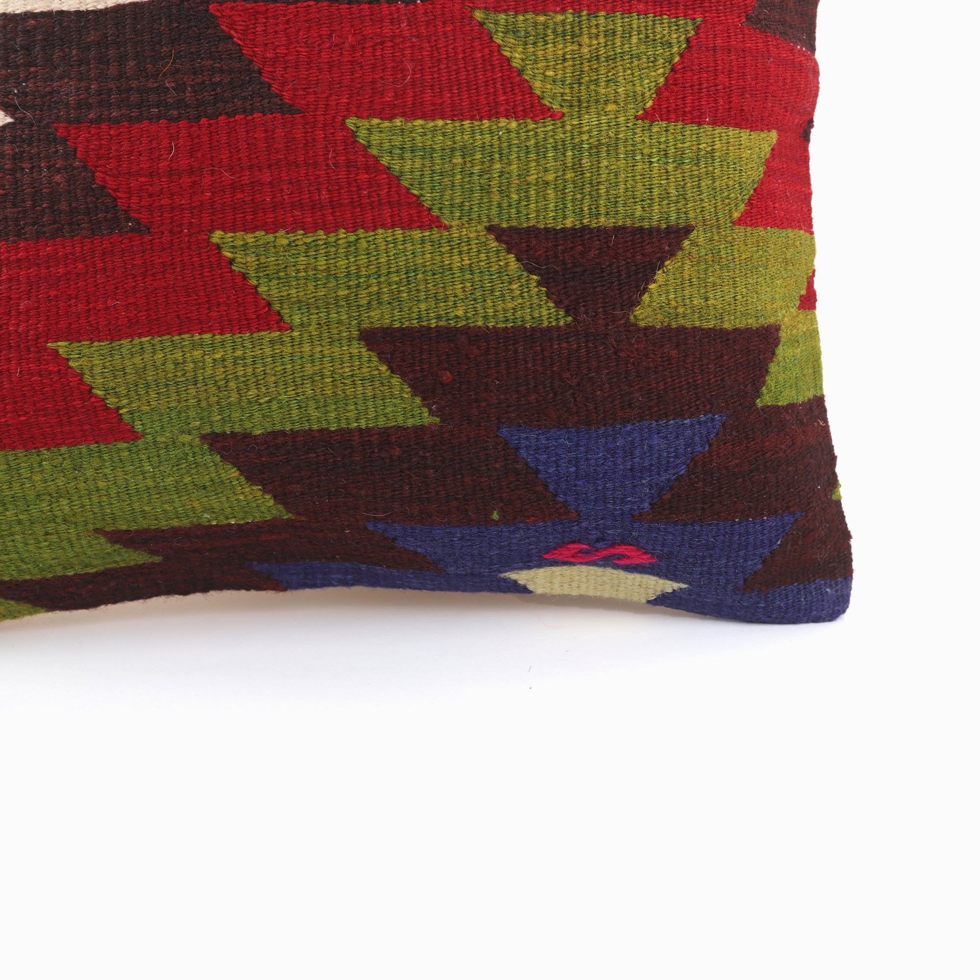 Vintage Anatolian Kilim Cushion - 16x16''