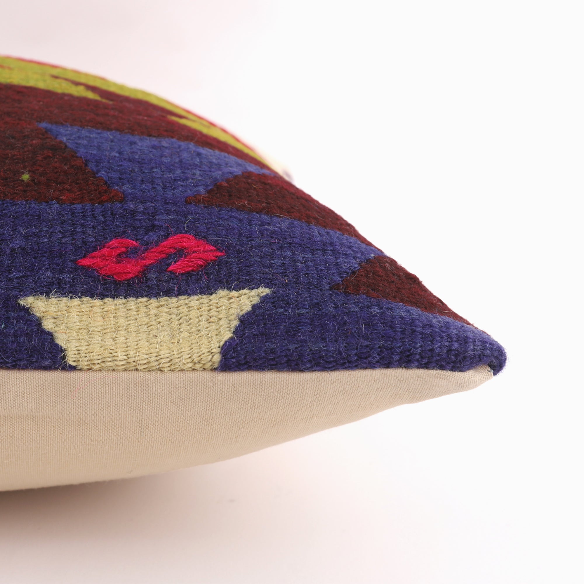 Vintage Anatolian Kilim Cushion - 16x16''