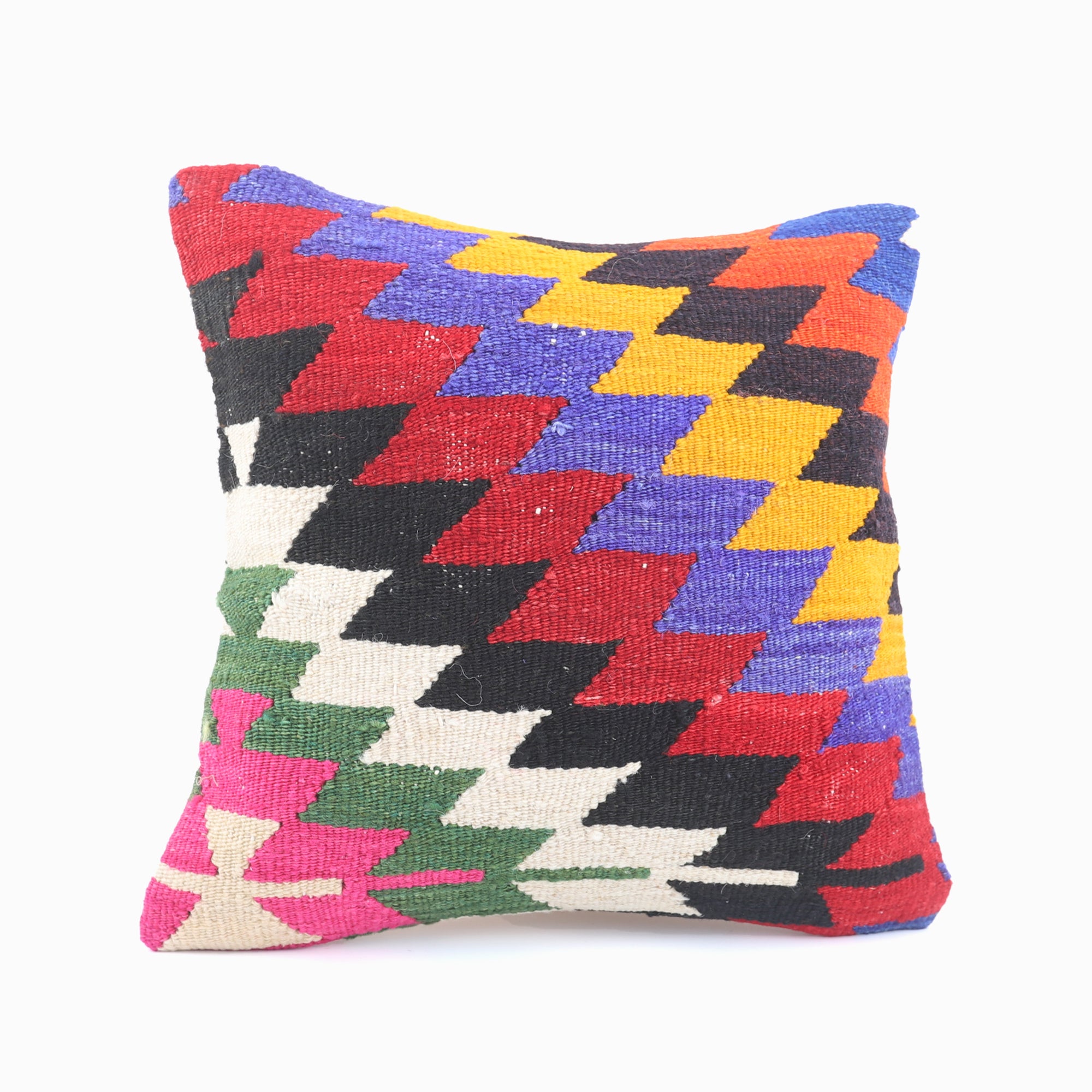 Anatolian Motif Handwoven Pillow - 16x16''
