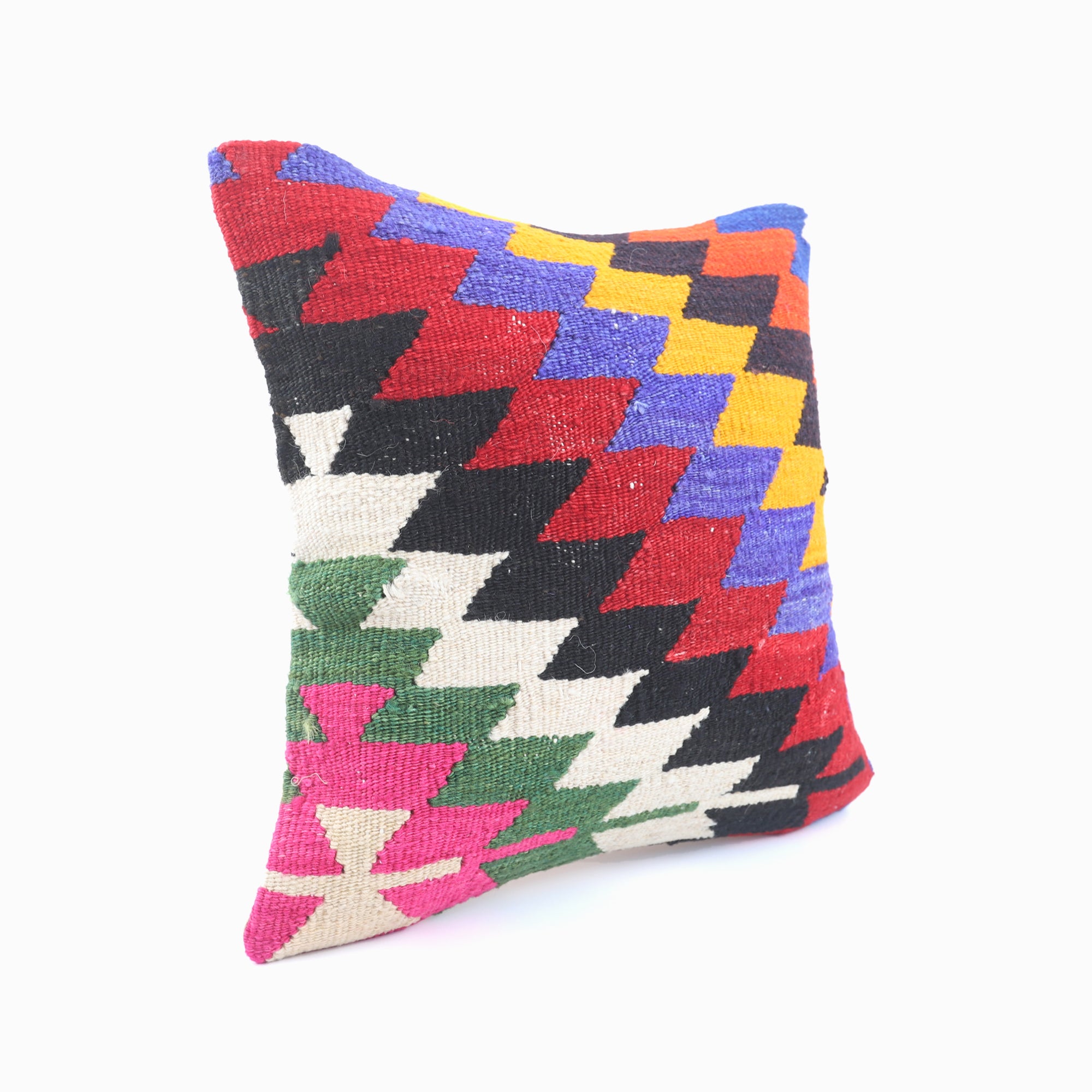 Anatolian Motif Handwoven Pillow - 16x16''