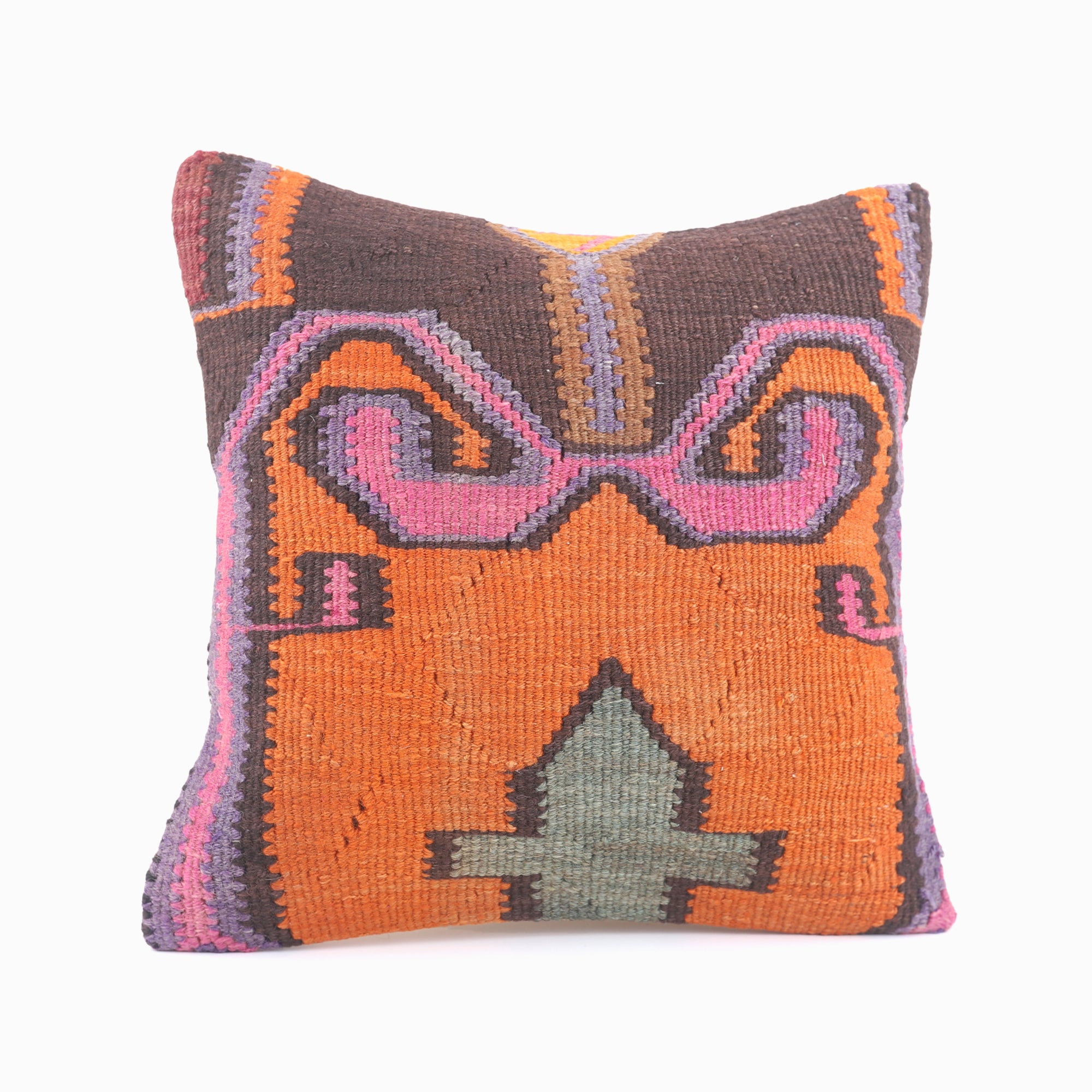 Traditional Kilim Pattern Cushion - 16x16''
