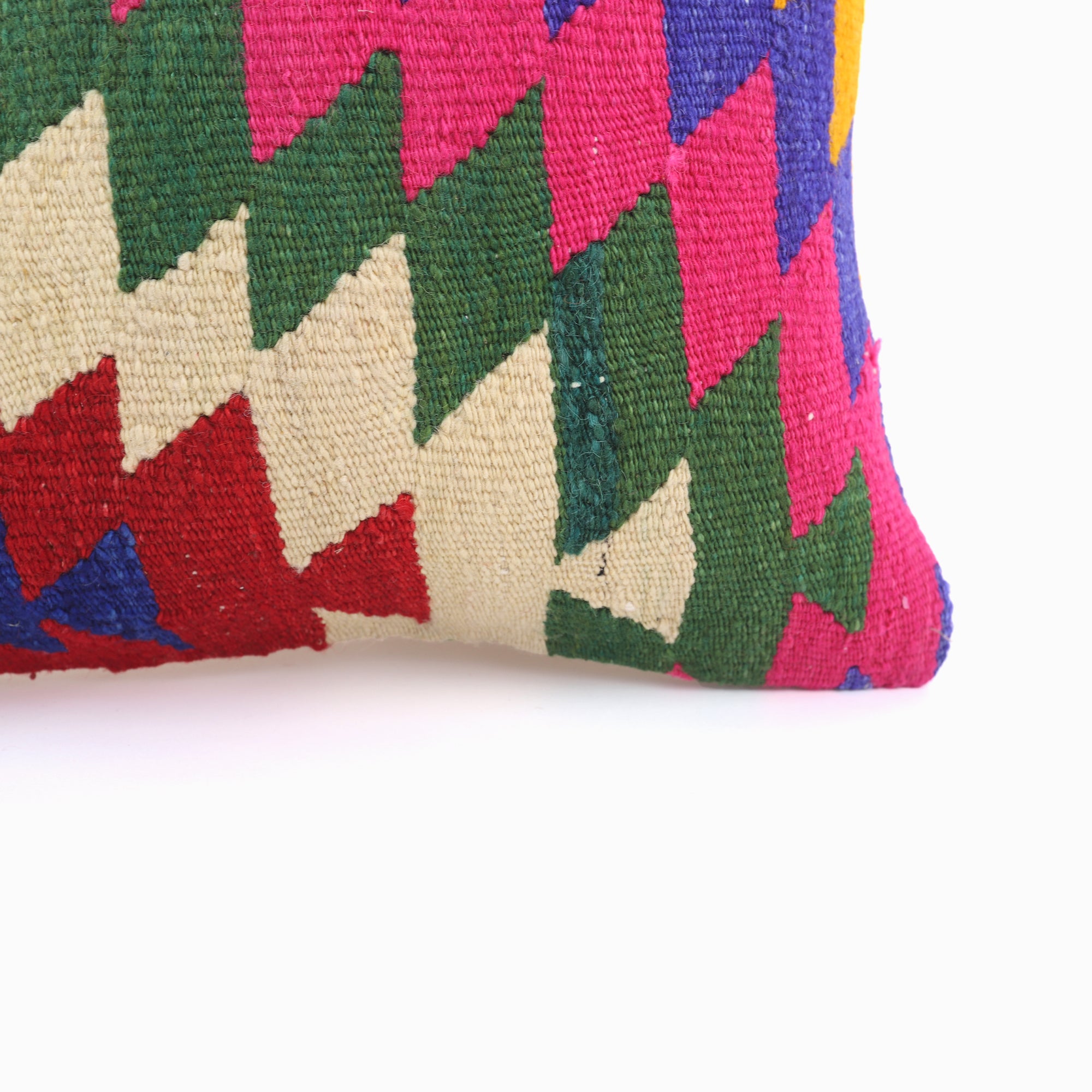 Colorful Handwoven Ethnic Pillow - 16x16''