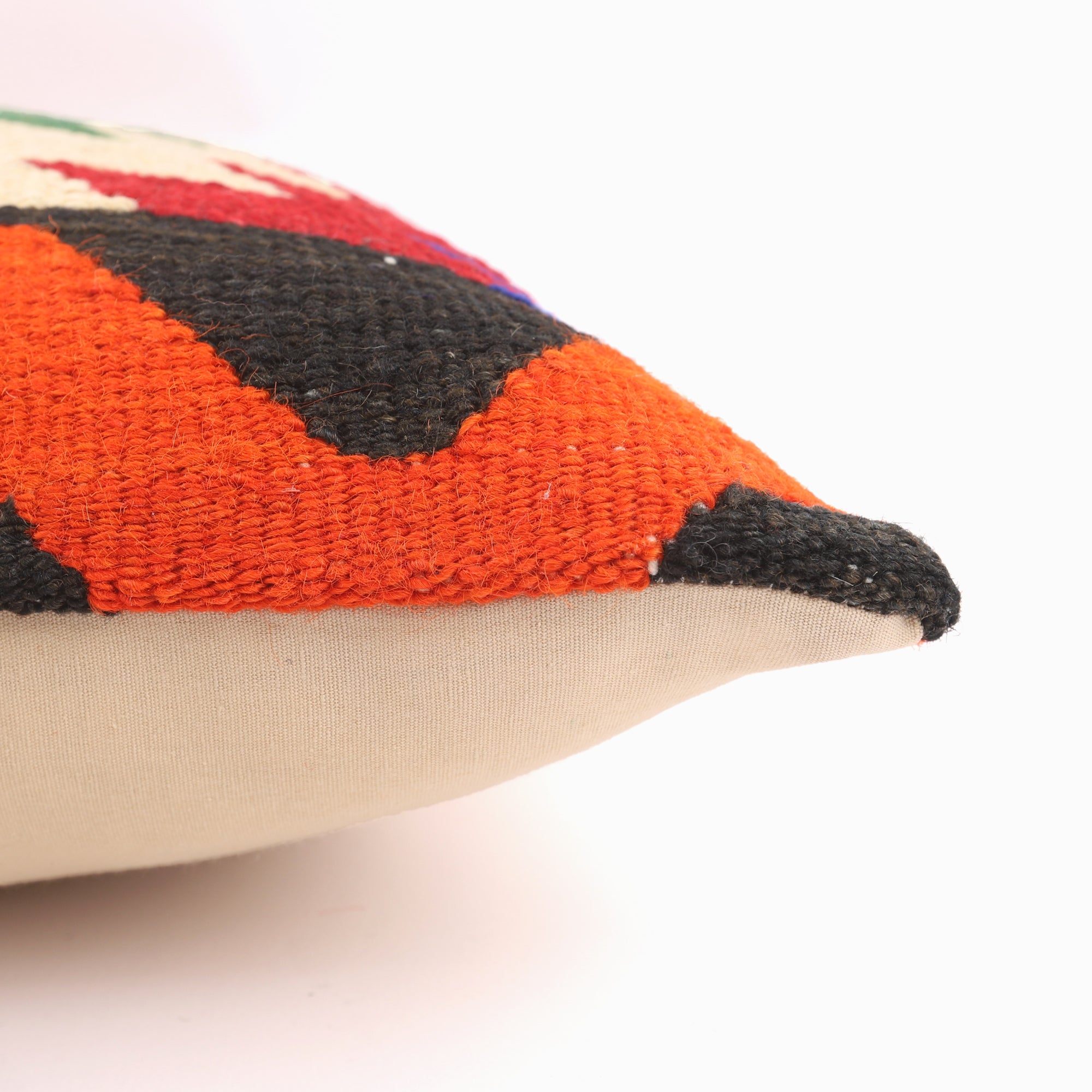 Colorful Handwoven Ethnic Pillow - 16x16''