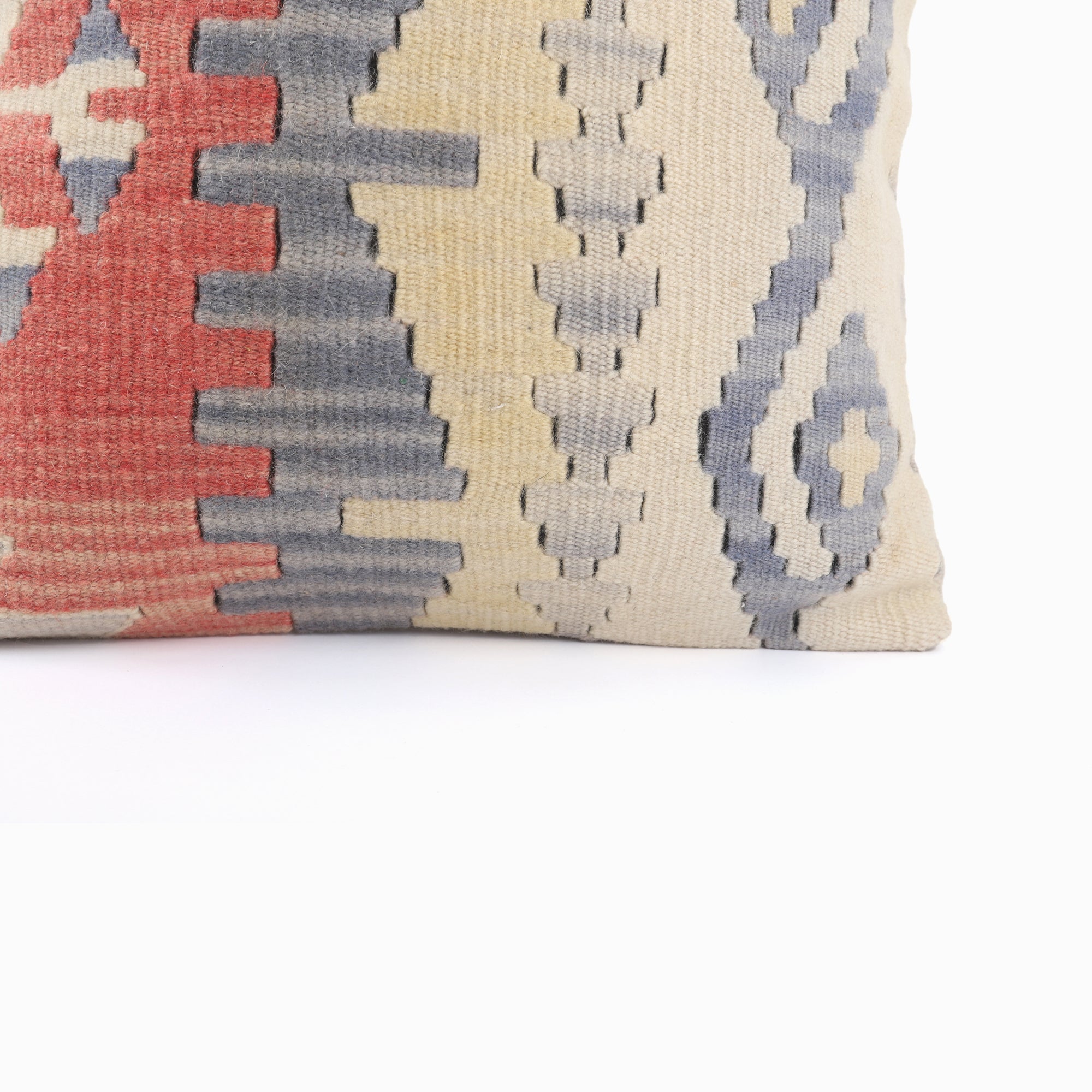 Vintage Patterned Kilim Pillow - 16x16''