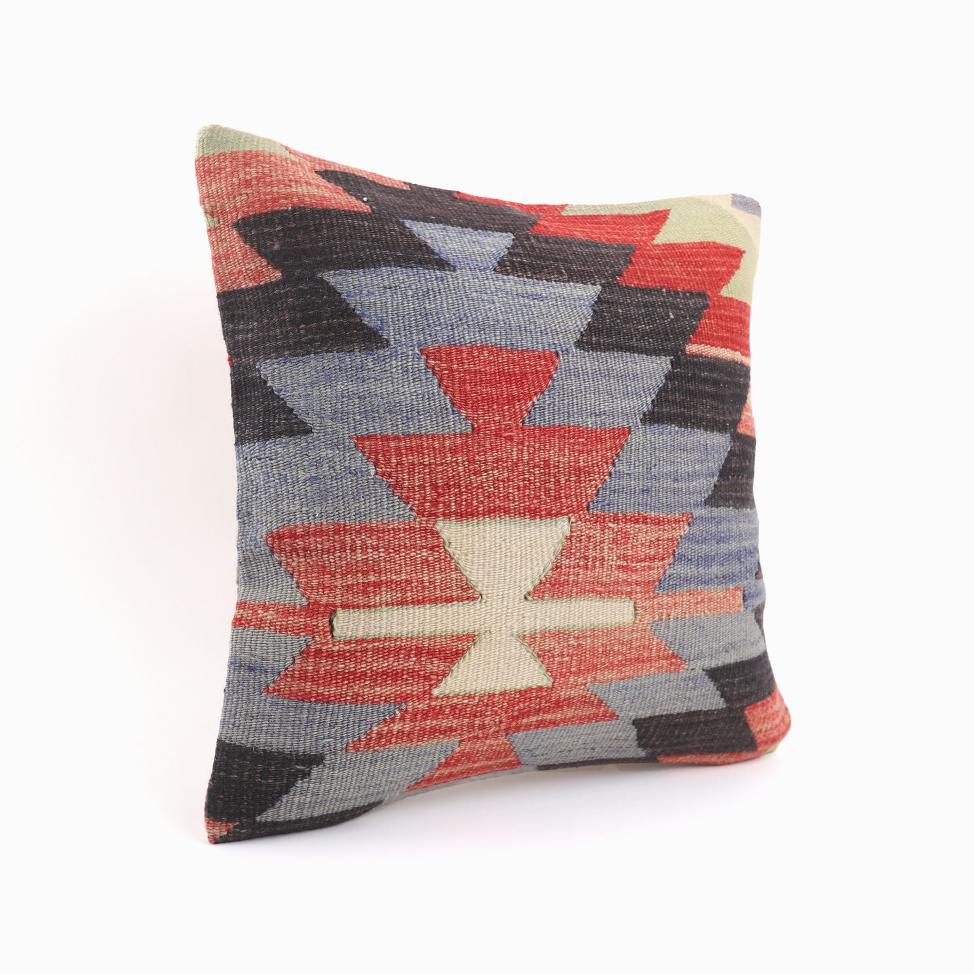 Geometric Pattern Kilim Pillow - 16x16''