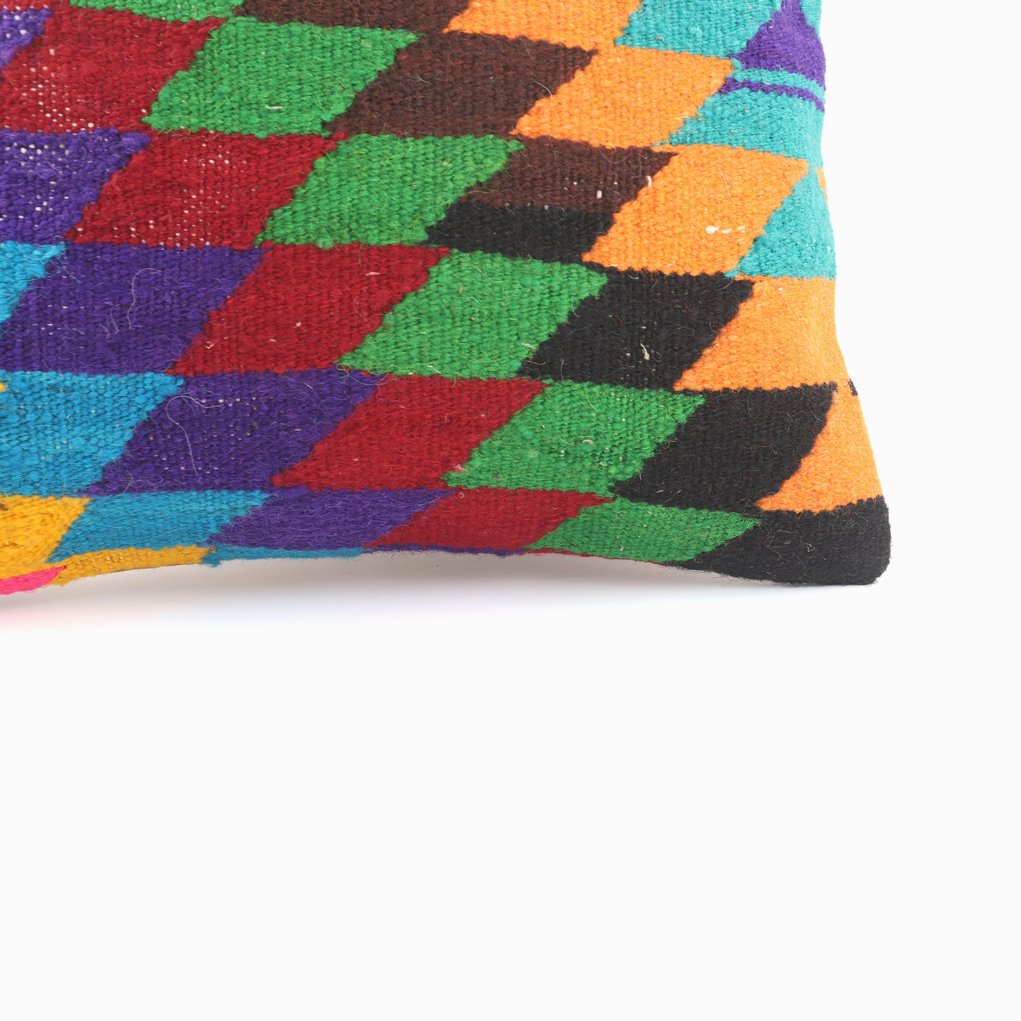 Colorful Anatolian Kilim Pillow - 16x16''