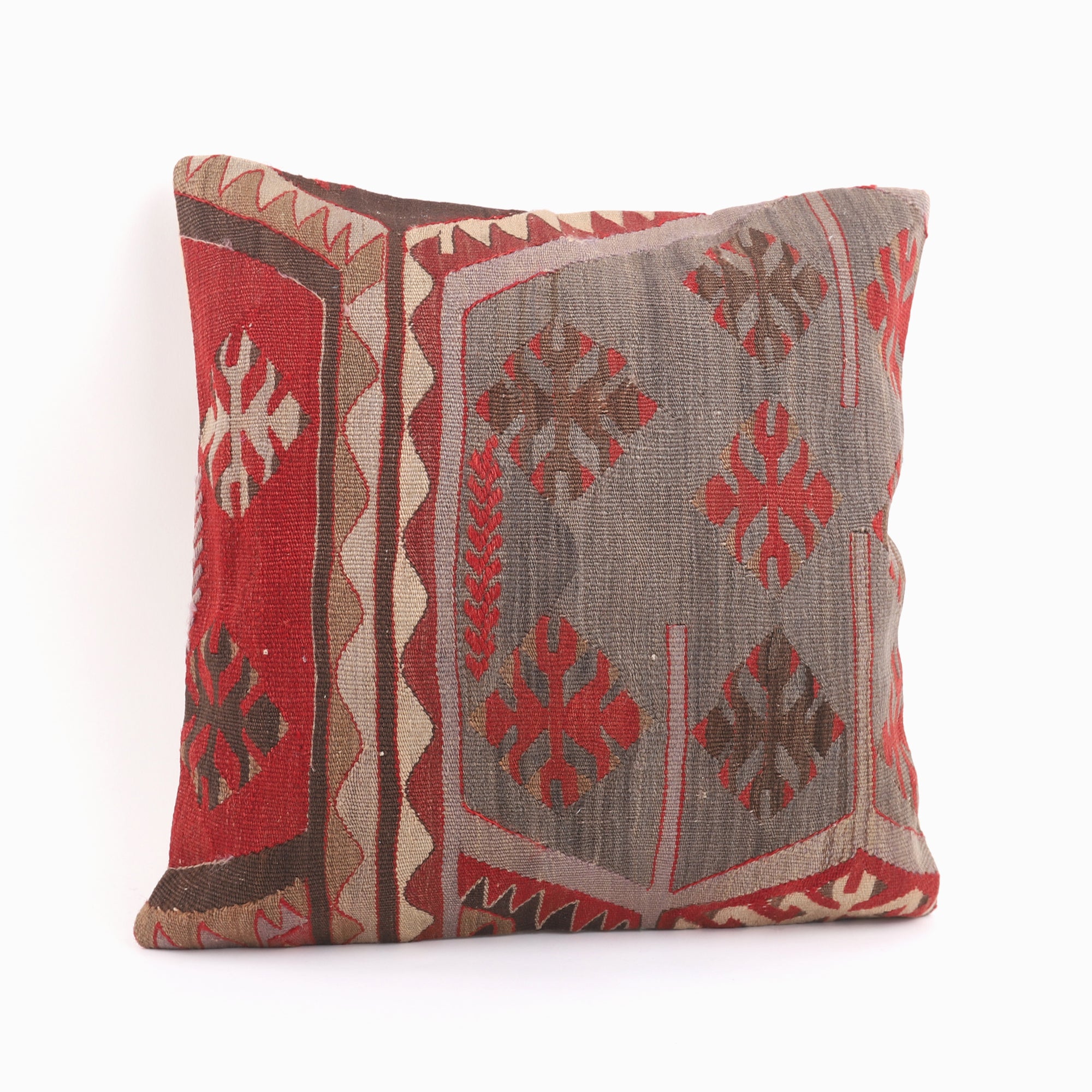 Cultural Anatolian Kilim Pillow - 16x16''