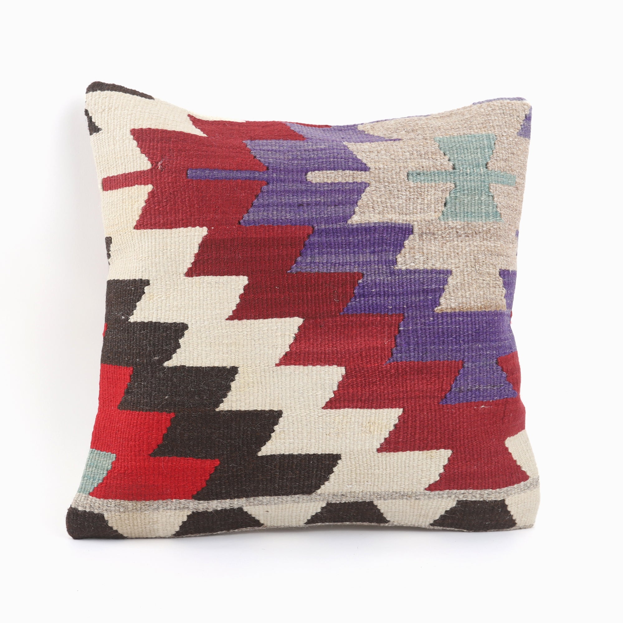 Geometric Pattern Kilim Pillow - 16x16''