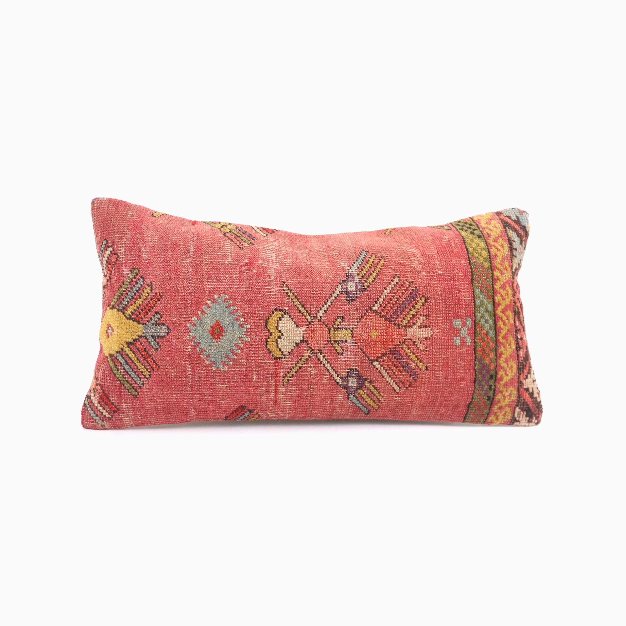 Muted Tones Vintage Pillow - 12x24''