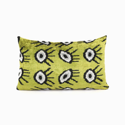 Emerald Green "Eye" Pattern Ikat Pillow Cover