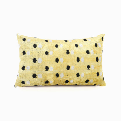 Dotted Lemon Ikat Pillow Cover