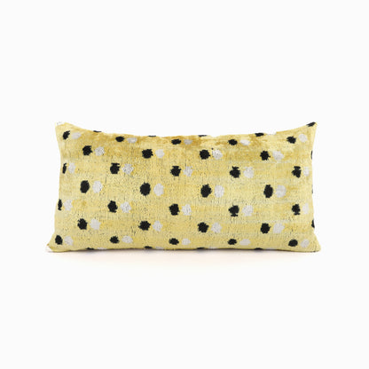Dotted Lemon Ikat Pillow Cover