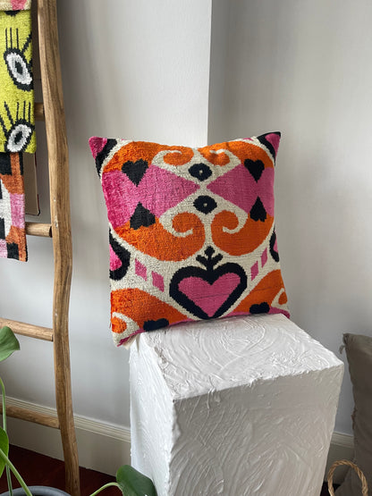 Ikat Heart Pillow Cover