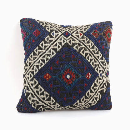 Bohemian Style Kilim Cushion - 16x16''