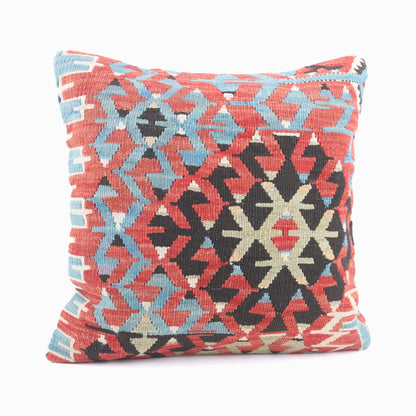 Vintage Kilim Pillow - 16x16''