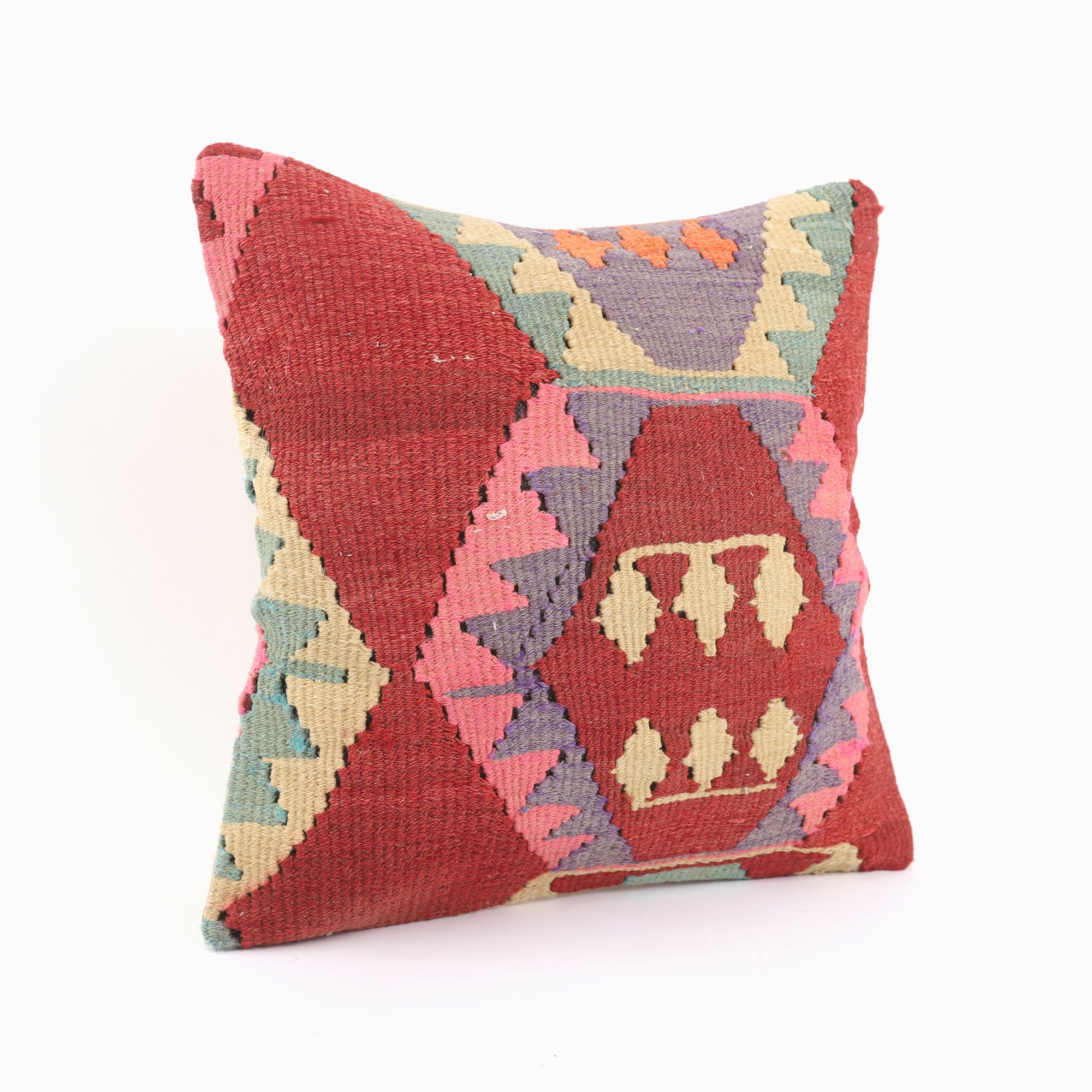 Handmade Wool Kilim Cushion - 16x16''