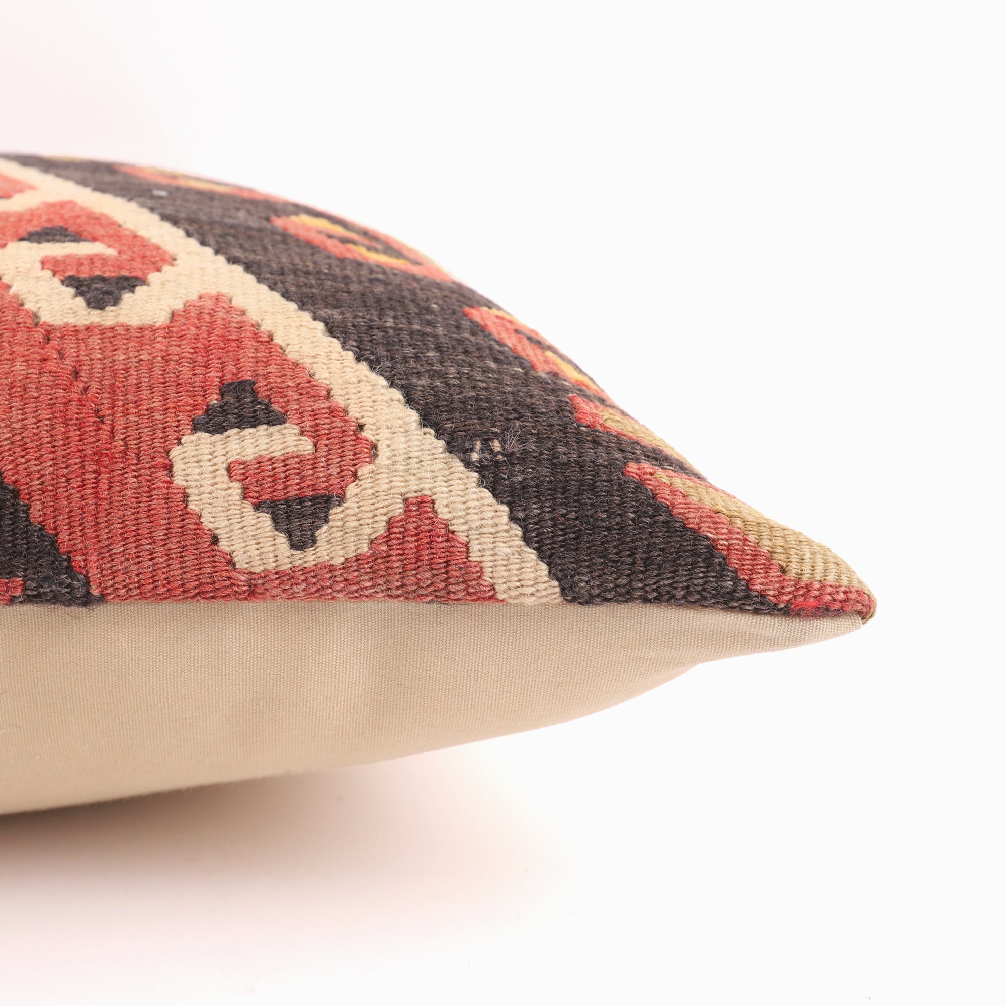 Ethno-Boho Style Kilim Pillow - 16x16''
