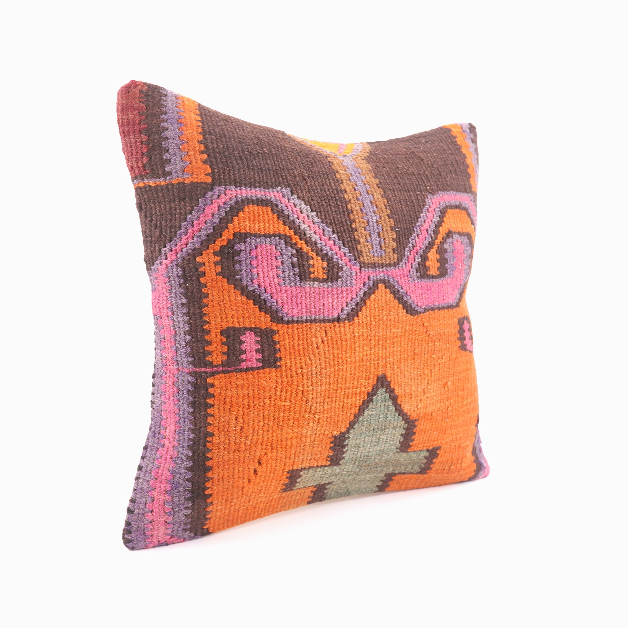 Traditional Kilim Pattern Cushion - 16x16''