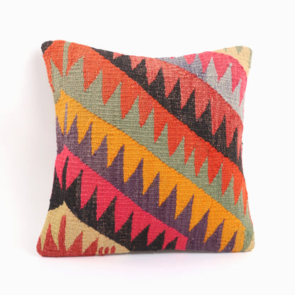 Colorful Handwoven Pillow - 16x16''
