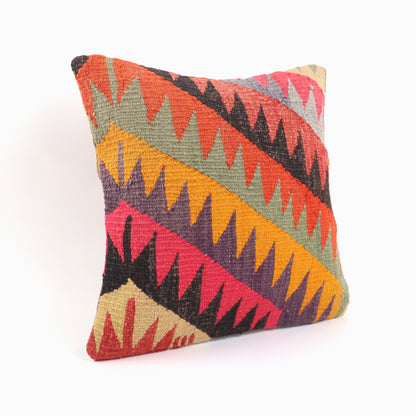 Colorful Handwoven Pillow - 16x16''