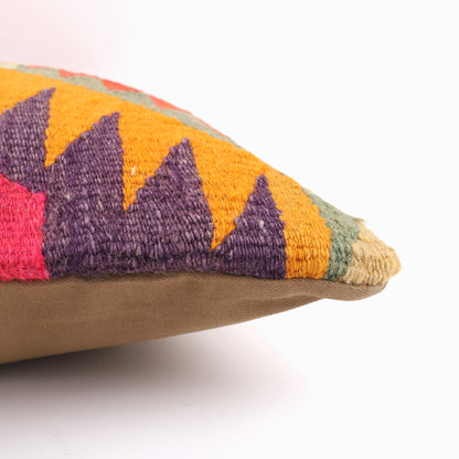 Colorful Handwoven Pillow - 16x16''