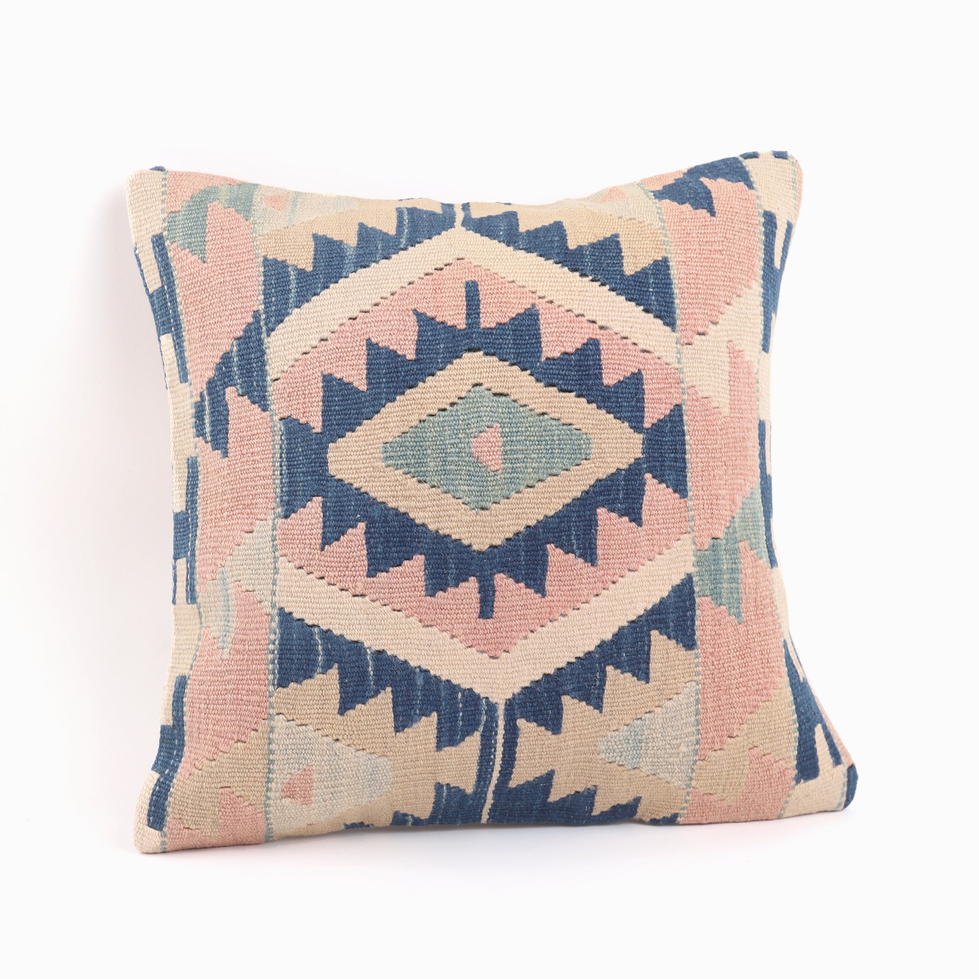 Geometric Pattern Kilim Pillow - 16x16''