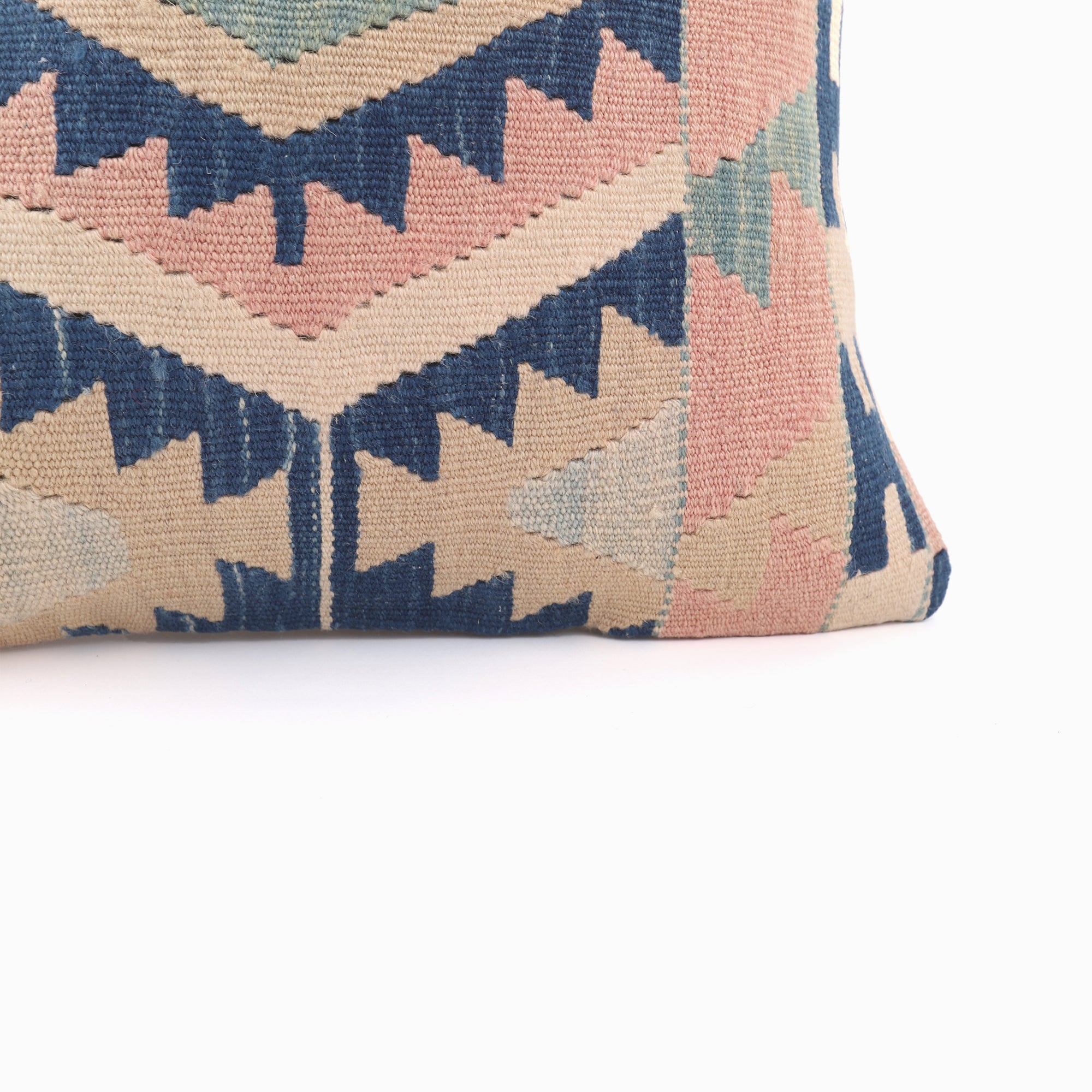 Geometric Pattern Kilim Pillow - 16x16''