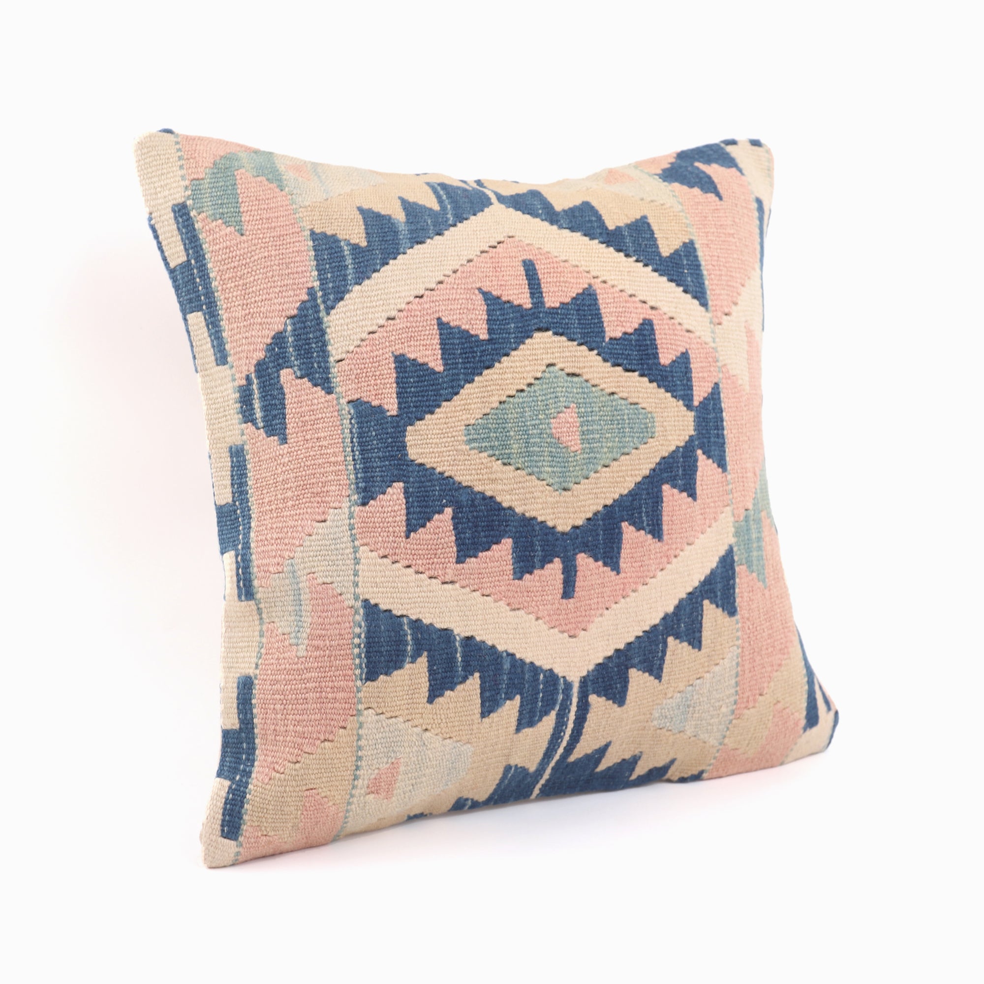 Geometric Pattern Kilim Pillow - 16x16''