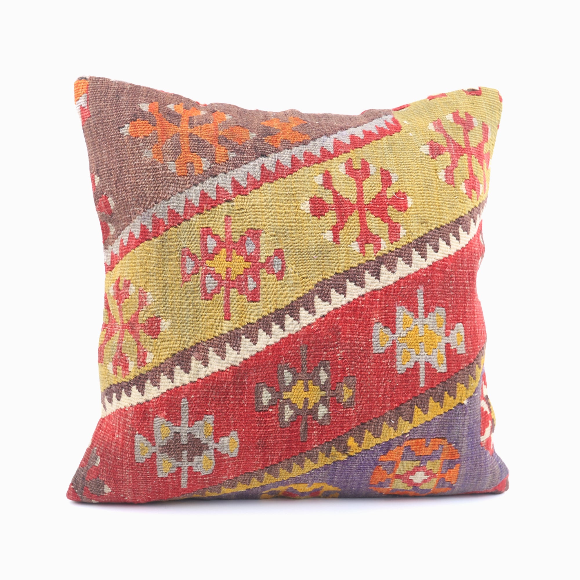 Handmade Wool Kilim Cushion - 16x16''