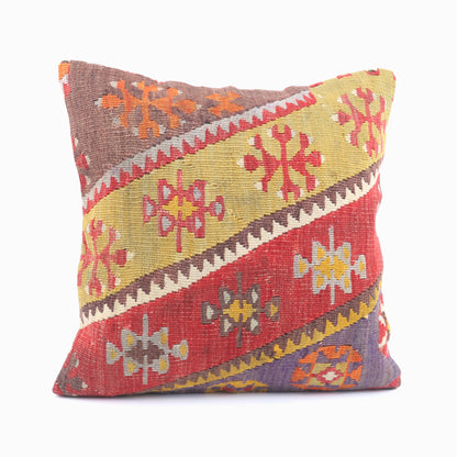 Handmade Wool Kilim Cushion - 16x16''