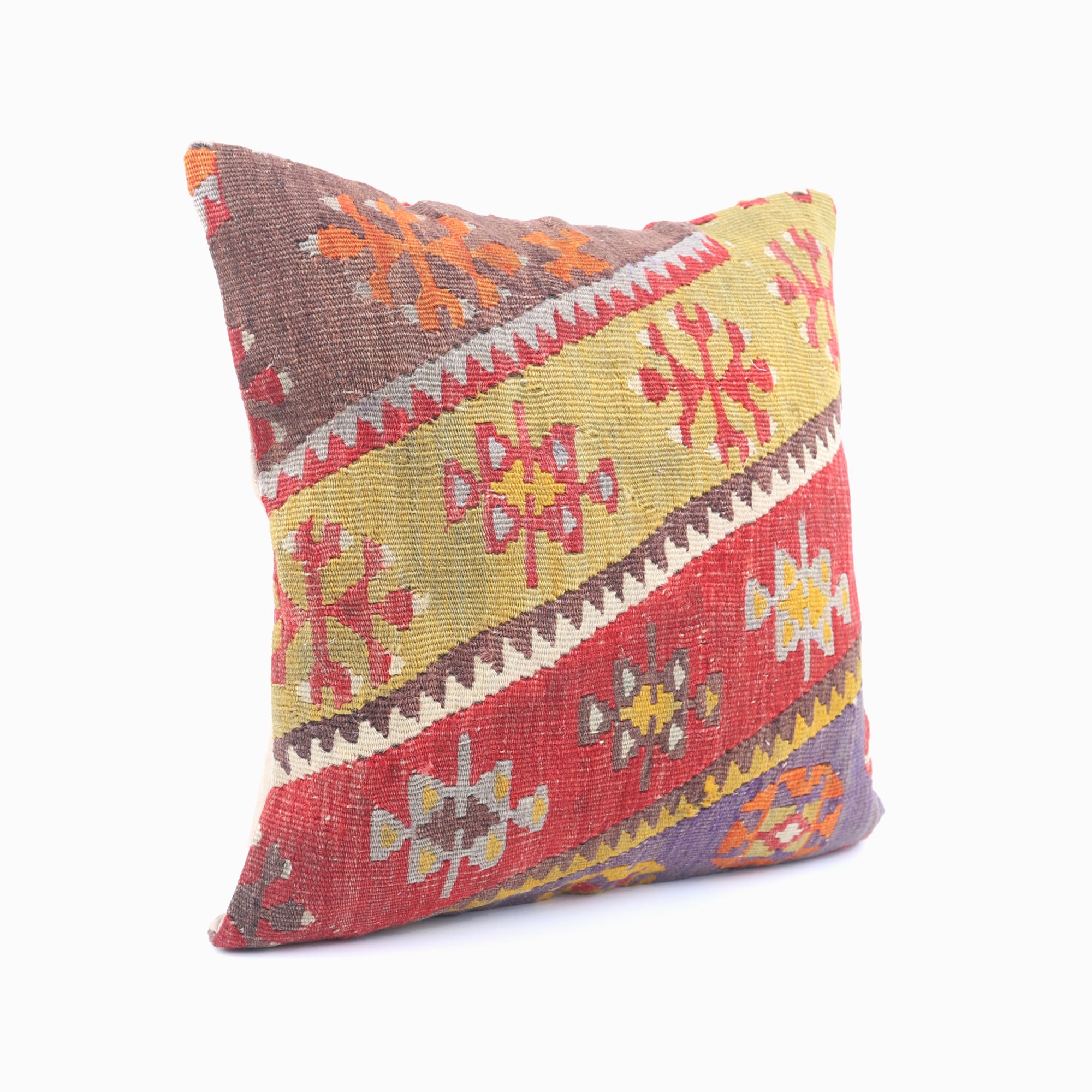 Handmade Wool Kilim Cushion - 16x16''