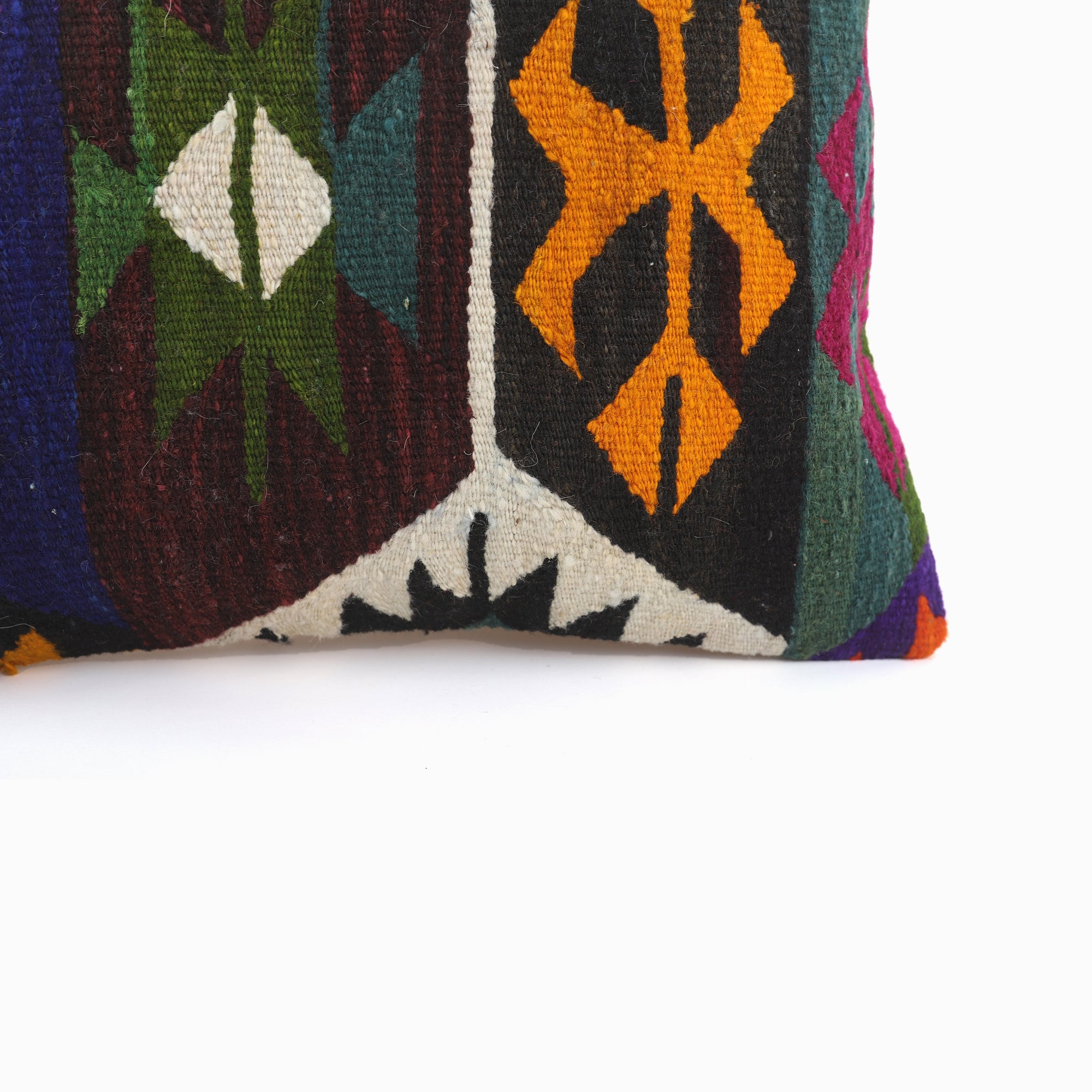 Vintage Kilim Pillow - 16x16''