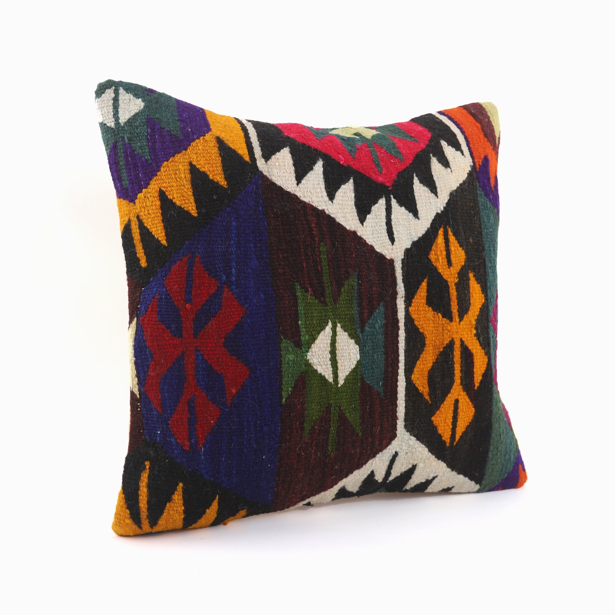 Vintage Kilim Pillow - 16x16''