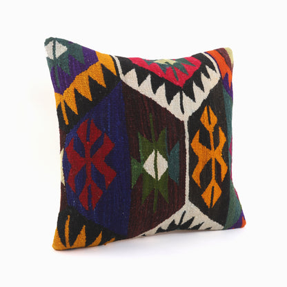Vintage Kilim Pillow - 16x16''