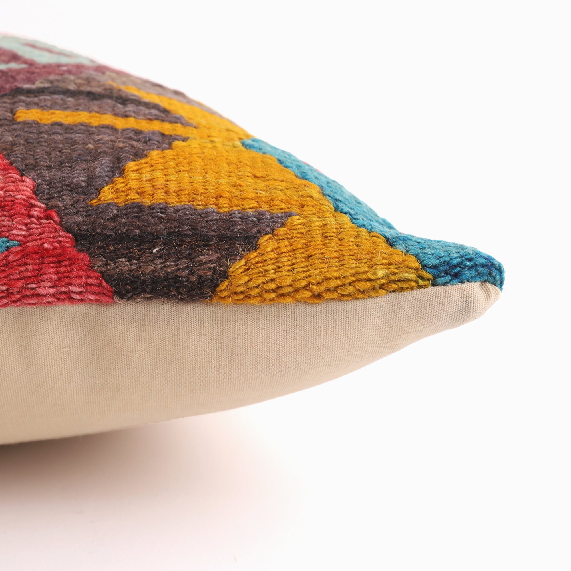 Handmade Wool Kilim Pillow - 16x16''