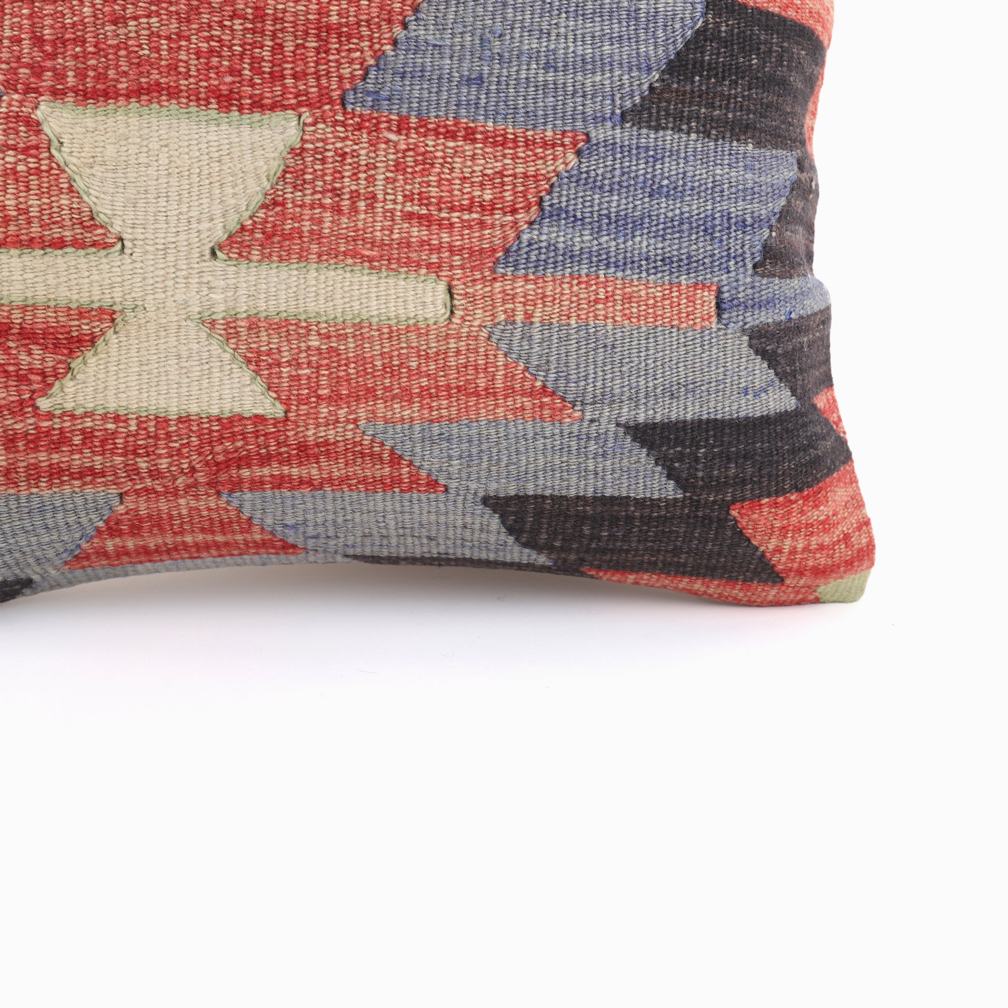 Geometric Pattern Kilim Pillow - 16x16''