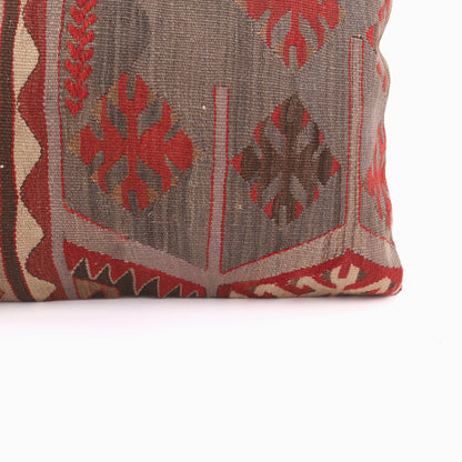 Cultural Anatolian Kilim Pillow - 16x16''