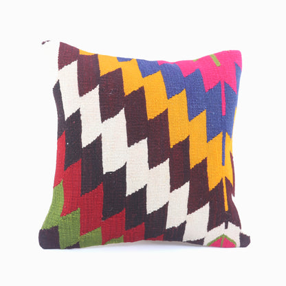 Colorful Kilim Pillow - 16x16''