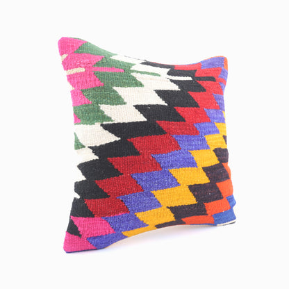 Colorful Kilim Pillow - 16x16''