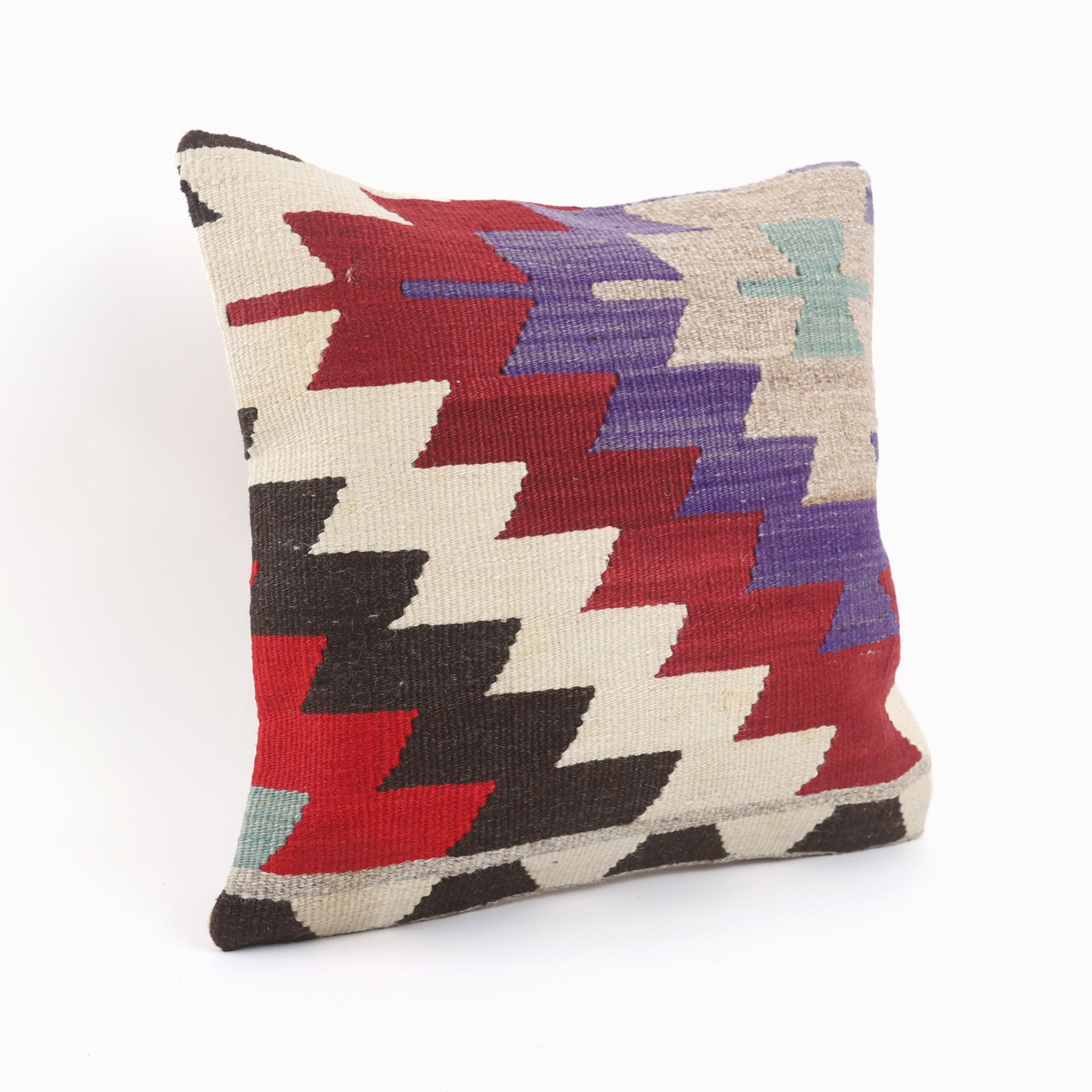 Geometric Pattern Kilim Pillow - 16x16''
